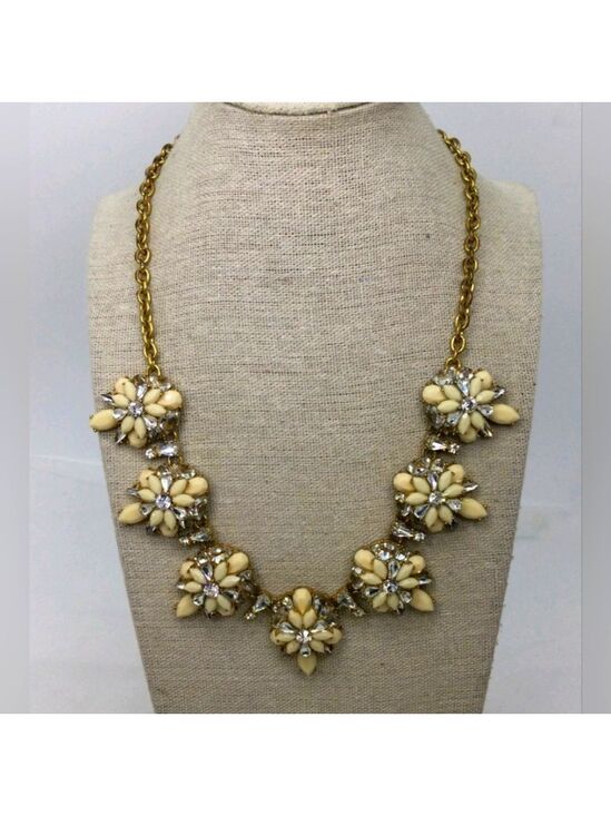 J. Crew Jewelry - J. Crew Clear & Off White Rhinestone Statement Necklace